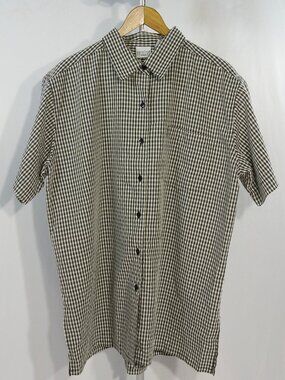 Carolina Colours Sz 18W Womens Plaid Black and White Button Up Shirt